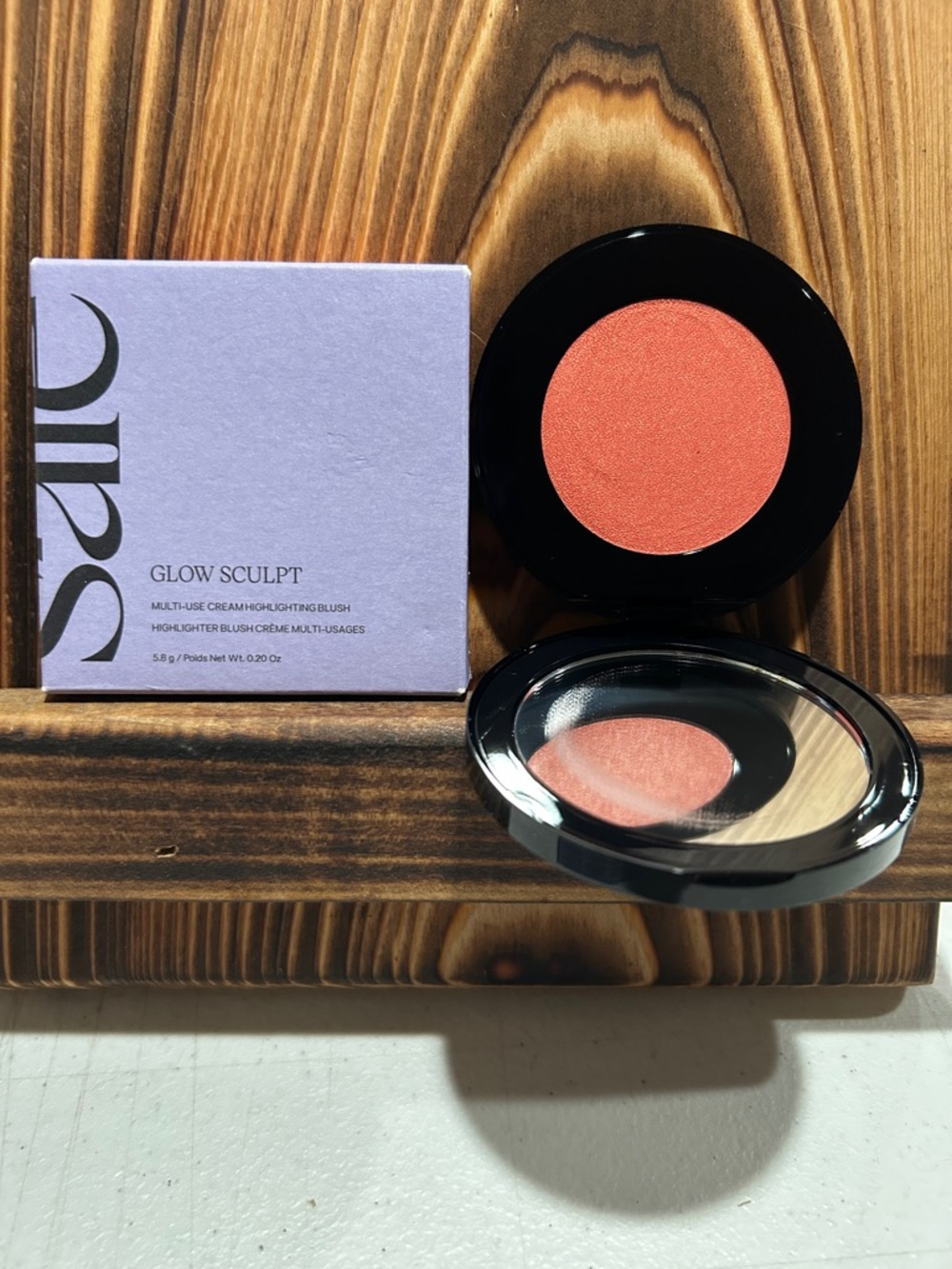Saie Glow Sculpt Cream Blush & Highlighter — Coral Peach